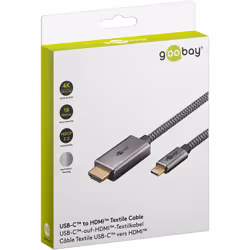 Goobay 75699 câble vidéo et adaptateur 1 m USB Type-C HDMI Type A (Standard) Noir, Argent