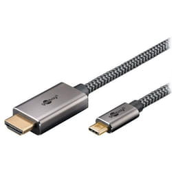 Goobay 75701 câble vidéo et adaptateur 3 m USB Type-C HDMI Type A (Standard) Noir, Argent