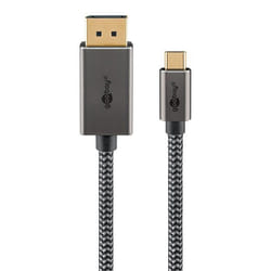 Goobay 75707 câble vidéo et adaptateur 1 m USB Type-C DisplayPort Noir, Argent