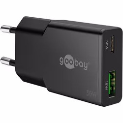Goobay Dual, Intérieure, Secteur, 20 V, Noir