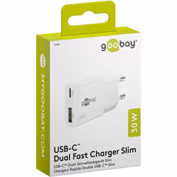 Goobay Dual Universel Blanc Secteur Charge rapide Intérieure