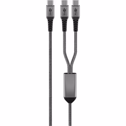 Goobay 75739 câble USB 1,5 m USB C 2 x USB C Noir, Gris