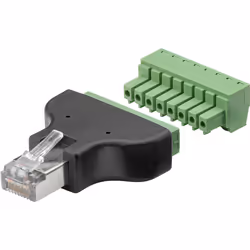 Goobay 76736, Terminal Block 8-pin, RJ-45 (8P8C), Noir