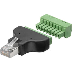 Goobay 76736 changeur de genre de câble Terminal Block 8-pin RJ-45 (8P8C) Noir