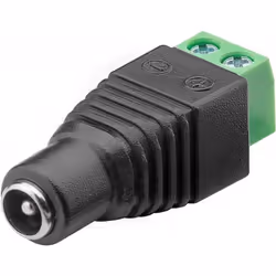 Techly IADAP TB2-DC5521FM, Terminal Block 2-pin, DC (5.50 x 2:10 mm), Noir, Vert