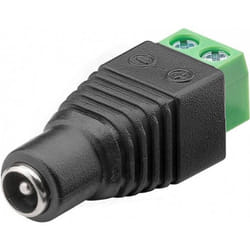 Techly IADAP TB2-DC5521FM changeur de genre de câble Terminal Block 2-pin DC (5.50 x 2:10 mm) Noir, Vert