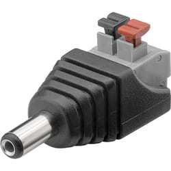 Goobay 76748 changeur de genre de câble Terminal Block 2-pin DC (5.50 x 2.10 mm) Noir