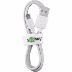 Goobay 77527 câble USB 1 m USB 2.0 USB A Micro-USB B Blanc