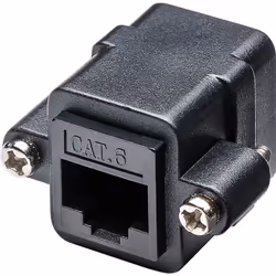Goobay 81365, 2x RJ-45, Noir, Femelle, Droit, Polycarbonate (PC), Cat6