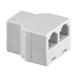 Goobay RJ-11 Adapter 2x RJ-11 Blanc