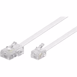 Goobay 93059, 10 m, RJ-45, RJ-11/RJ-14, Blanc, Mâle, Mâle