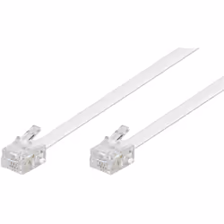 Goobay 93065, 15 m, RJ-11, RJ-11, Blanc, Mâle, Mâle