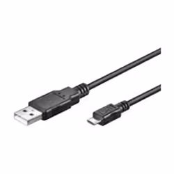 Goobay USB micro-B 180, 1.8m, 1,8 m, Micro-USB B, USB A, Mâle/Mâle, Noir