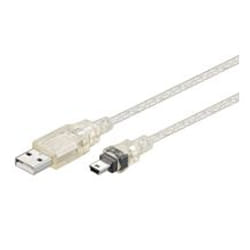 Goobay USB MINI-B 5 pin 100 TRANS 1m câble USB USB A Mini-USB B Transparent