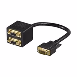Goobay 1 x SVGA / 2 x SVGA, VGA (D-Sub), 2 x VGA (D-Sub), Mâle, Femelle, Noir