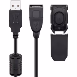 Goobay 93284, 2 m, USB A, USB A, USB 2.0, Mâle/Femelle, Noir