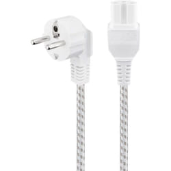 Goobay 93314 câble électrique Blanc 2 m Prise d'alimentation type F Coupleur C15
