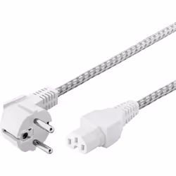 Goobay 93314 câble électrique Blanc 2 m Prise d'alimentation type F Coupleur C15