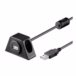 Goobay USB2.0 AA 200 CLIP II, 2m, 2 m, USB A, USB A, Mâle/Femelle, Noir