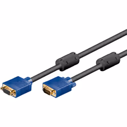 Goobay 93614, 3 m, VGA (D-Sub), VGA (D-Sub), Mâle, Femelle, Noir, Bleu