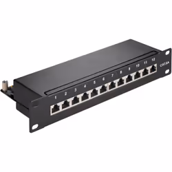 Goobay 93796, Cat6a, S/UTP (STP), 22/26, Noir, 1U, 258 mm