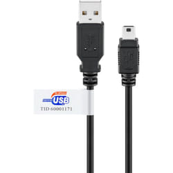 Goobay 93903 câble USB 3 m USB 2.0 Mini-USB B USB A Noir