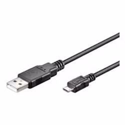Goobay USB micro-B 060, 0.60m, 0,6 m, Micro-USB B, USB A, Mâle/Mâle, Noir