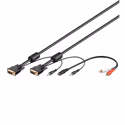 Goobay SVGA Audio Cable - 3m, 3 m, VGA (D-Sub), VGA (D-Sub), Noir, Audio 3.5 mm