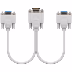 Goobay 95138, 0,2 m, VGA (D-Sub), 2 x VGA (D-Sub), Mâle, Femelle, Gris