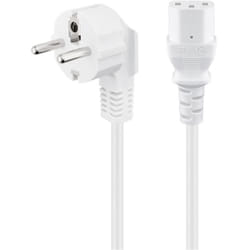 Goobay 95140 câble électrique Blanc 2 m Prise d'alimentation type F IEC C13