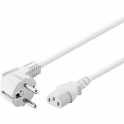 Goobay 95141 câble électrique Blanc 3 m Prise d'alimentation type F IEC C13