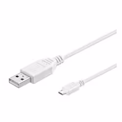 Goobay 1.8m USB 2.0 A/Micro-B, 1,8 m, USB A, Micro-USB B, USB 2.0, Mâle/Mâle, Blanc