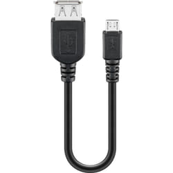 Goobay 95193 câble USB 0,2 m USB 2.0 USB A Micro-USB B Noir