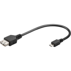 Goobay 95194 câble USB 0,2 m USB 2.0 USB A Micro-USB B Noir
