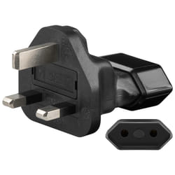 Goobay 95303 adaptateur prise d'alimentation Type C (Europlug) Type G (Royaume-Uni) Noir