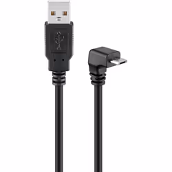 Goobay 95343, 1,8 m, USB A, Micro-USB B, USB 2.0, 480 Mbit/s, Noir