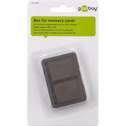 Goobay 95349 logement pour carte mémoire 4 cartes Plastique Gris, Transparent