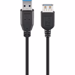 Goobay 95726, 5 m, USB A, USB A, USB 3.2 Gen 1 (3.1 Gen 1), 5000 Mbit/s, Noir