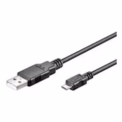 Goobay 95736, 0,15 m, USB A, Micro-USB B, USB 2.0, Mâle/Mâle, Noir