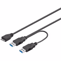 Goobay 95746, 0,3 m, USB A, Micro-USB B, USB 3.2 Gen 1 (3.1 Gen 1), Mâle/Mâle, Noir