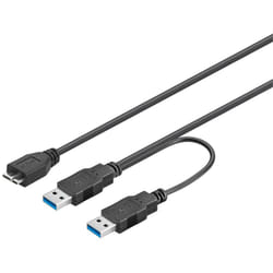Goobay 95746 câble USB 0,3 m USB 3.2 Gen 1 (3.1 Gen 1) USB A Micro-USB B Noir