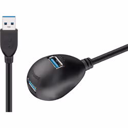 Goobay 95918, USB 3.2 Gen 1 (3.1 Gen 1) Type-A, USB 3.2 Gen 1 (3.1 Gen 1) Type-A, 5000 Mbit/s, Noir, Câble rond, 1,5 m