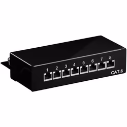 Goobay 96105, Cat6, Noir, Montage de rack, 1U