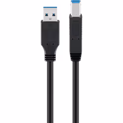 Goobay 96119, 5 m, USB A, USB B, USB 3.2 Gen 1 (3.1 Gen 1), 5000 Mbit/s, Noir