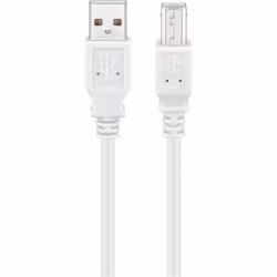 Goobay 96186, 1 m, USB A, USB B, USB 2.0, 480 Mbit/s, Blanc