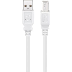 Goobay 96186 câble USB 1 m USB 2.0 USB A USB B Blanc