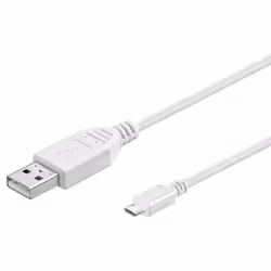 Goobay USB 2.0 A/micro-B 0.15m, 0,15 m, USB A, Micro-USB B, USB 2.0, Mâle/Mâle, Blanc
