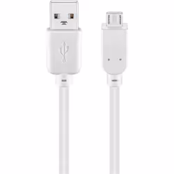 Goobay 96193, 1 m, USB A, Micro-USB B, USB 2.0, 480 Mbit/s, Blanc