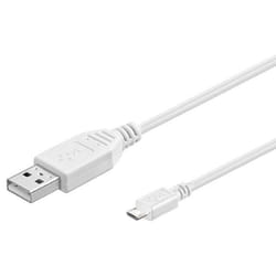 Goobay USB 2.0 A/micro-B 3m câble USB USB A Micro-USB B Blanc