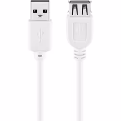 Goobay 96198, 1,8 m, USB A, USB A, USB 2.0, 480 Mbit/s, Blanc